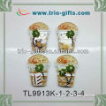 Pearlized souvenir polyresin fridge magnets with palm tree